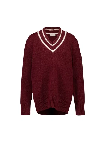 Ocieplany sweter Moncler czerwony