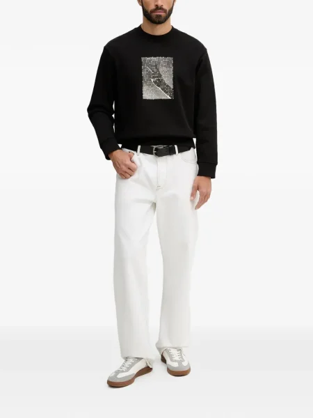 Grafic hanorac Armani Exchange cu imagine negru