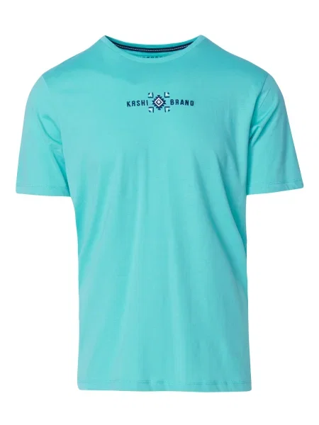 KOROSHI Tricou bleumarin / verde jad alb