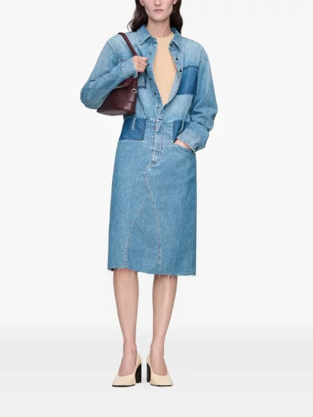 Rochie din denim Maison Margiela albastru