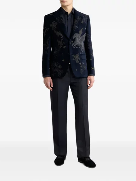 Pantaloni Etro de lână albastru