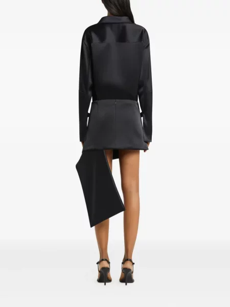 Cămașă Courreges cu broderie din satin negru