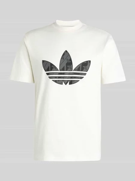 Krój regular fit t-shirt z czystej bawełny z nadruk z logo Adidas Originals biała