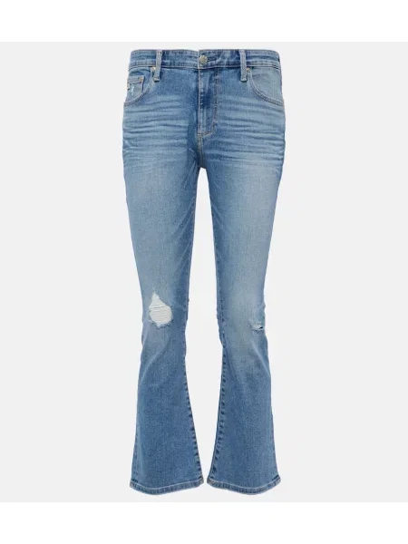 Cropp blugi evazați Ag Jeans cu talie înaltă albastru