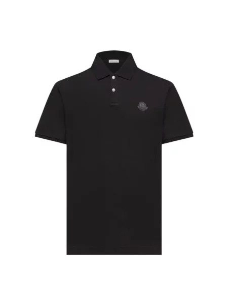 Koszulka polo Moncler z logo czarna