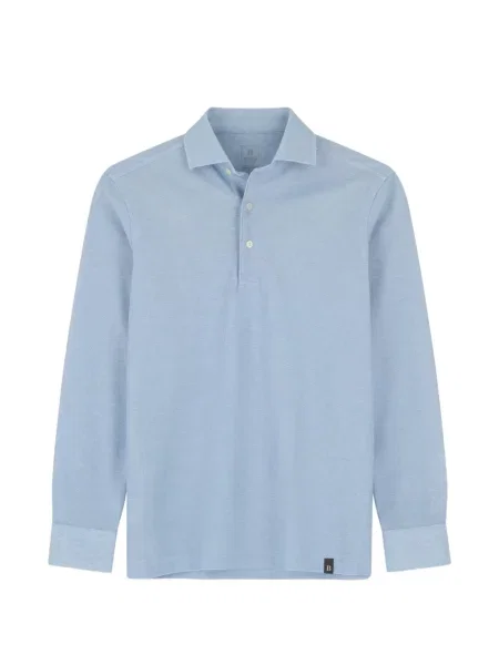 Tricou polo Boggi Milano din jerseu albastru