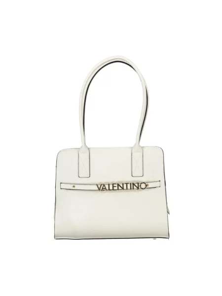 Lniana torebka Valentino By Mario Valentino biała