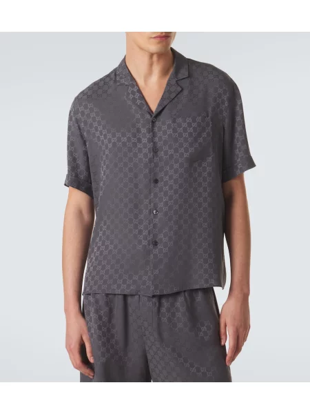 Cămașă Gucci de mătase gri
