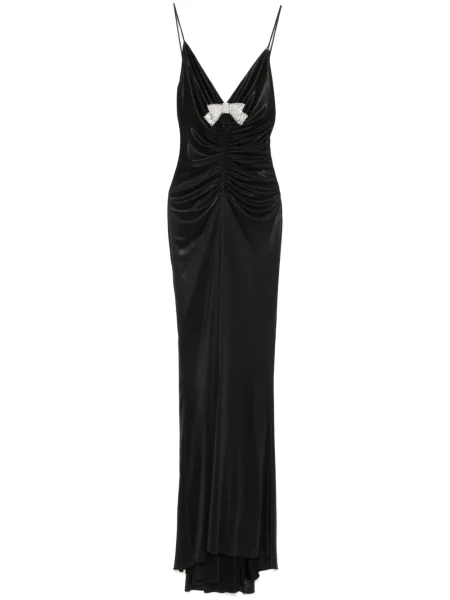 Rochie maxi Nissa cu funde de costum negru