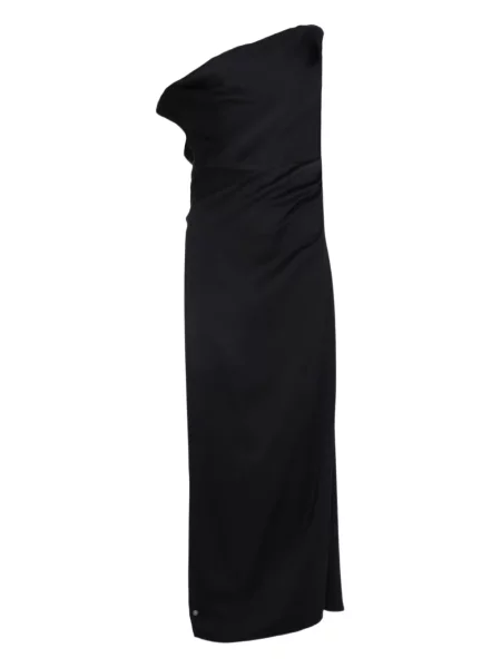 Rochie maxi Significant Other drapată cu un umăr gol de costum negru