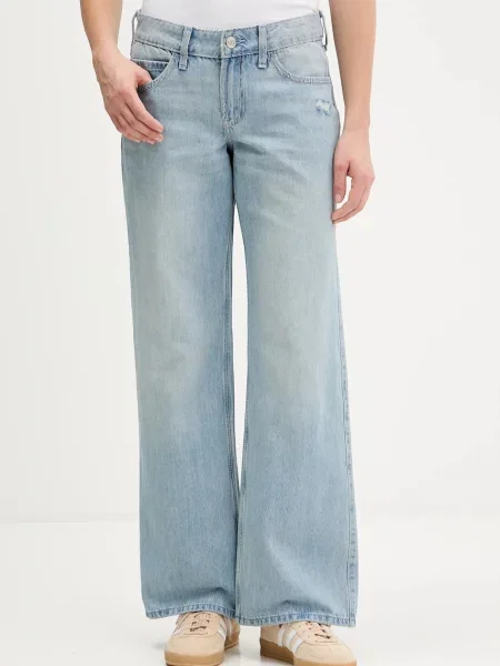 Hollister Co. jeansy high waist niebieskie