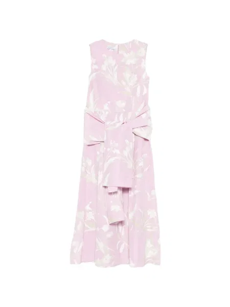 Rochie midi Rosso 35 cu model floral până la genunchi de costum roz