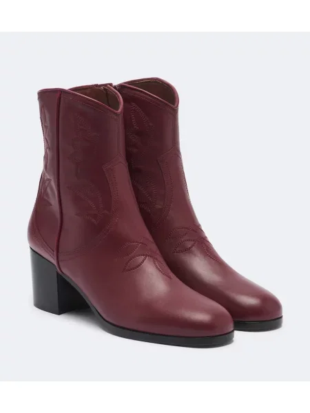 Botine Valentino Garavani cu broderie din piele