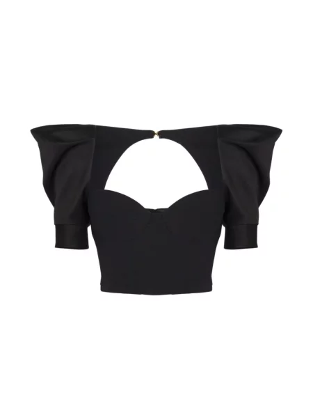 Bluzka Elisabetta Franchi z krepy czarna