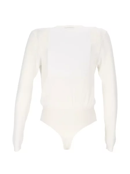 Body Elisabetta Franchi tricotate plic alb