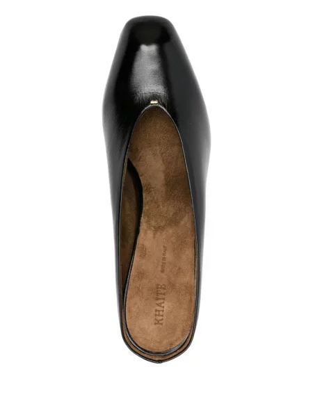 Papuci tip mules Khaite cu pană negru