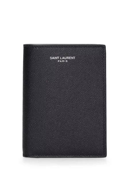 Kožená peňaženka Saint Laurent čierna