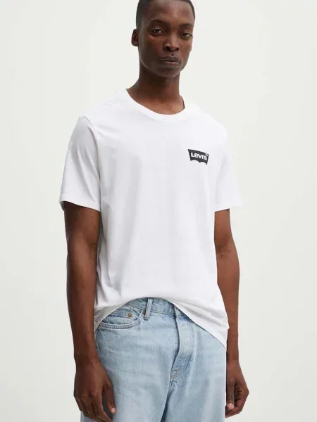 T-shirt z nadrukiem etykiety Levi's biała