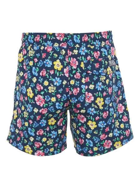 Αμάνικη φλοράλ ολόσωμη φόρμα Polo Ralph Lauren με βολάν μπλε
