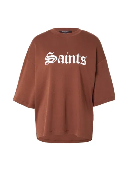 AllSaints Tricou supradimensional AMELIE maro alb