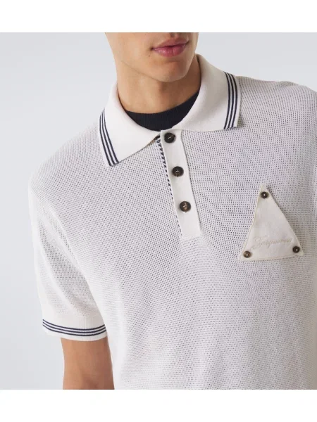 Tricou polo Jacquemus de mătase alb