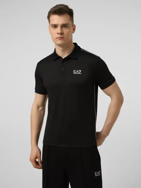 Поло поліестер/еластан чорний