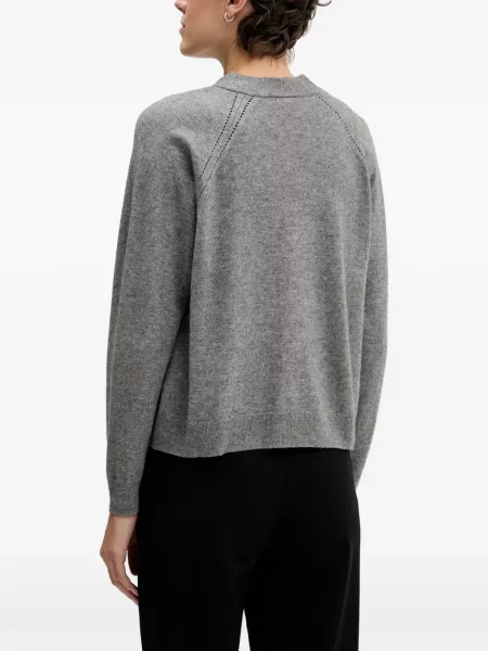 Cardigan Sisley cu decolteu în V gri