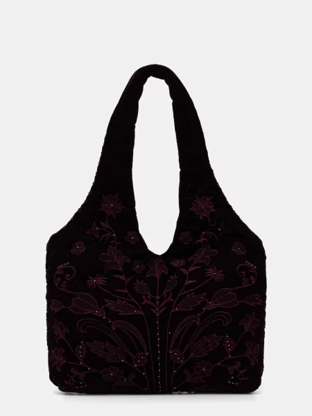 Кадифена чанта Hoss Intropia винено червено