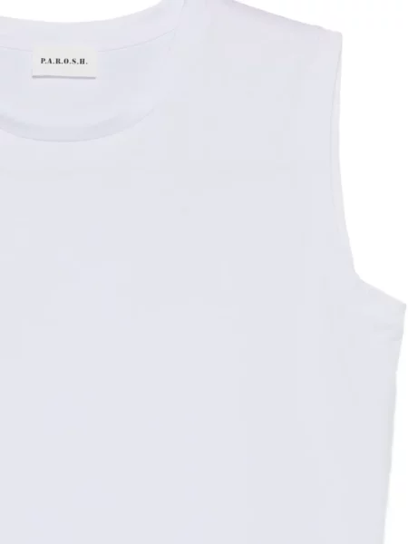 Tricou P.a.r.o.s.h. fără mâneci alb