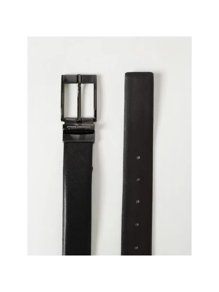 Armani Exchange Pasek czarny brązowy