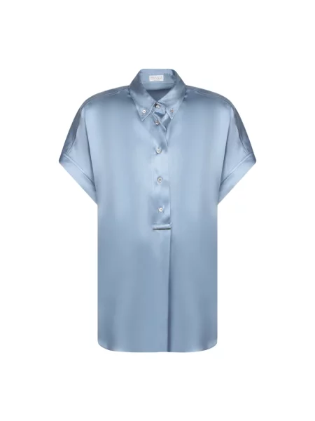 Bluzka Brunello Cucinelli niebieska