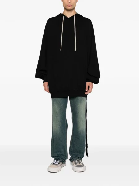 Hanorac cu glugă Rick Owens Drkshdw cu cordon negru