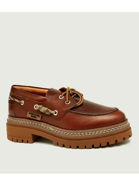 Weekend MaxMara De piele pantofi loafer Wkacarezza maro
