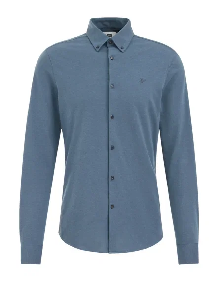 WE Fashion Cămașă fumuriu albastru