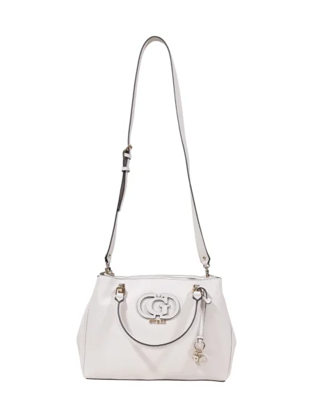 Lniana listonoszka Guess elegancka biała