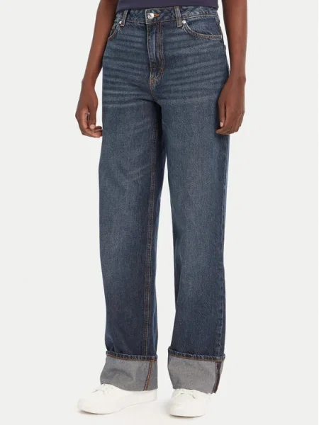 HUGO Blugi Bleumarin Wide Leg albastru