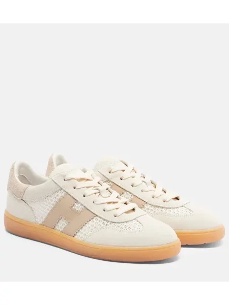 Sneakerși Hogan din piele de căprioară alb