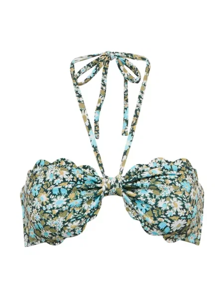 Top Marysia s cvetličnim vzorcem zelena