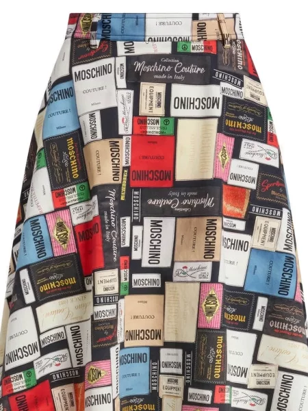 Μίντι φούστα Moschino με σχέδιο α-γραμμή μαύρο