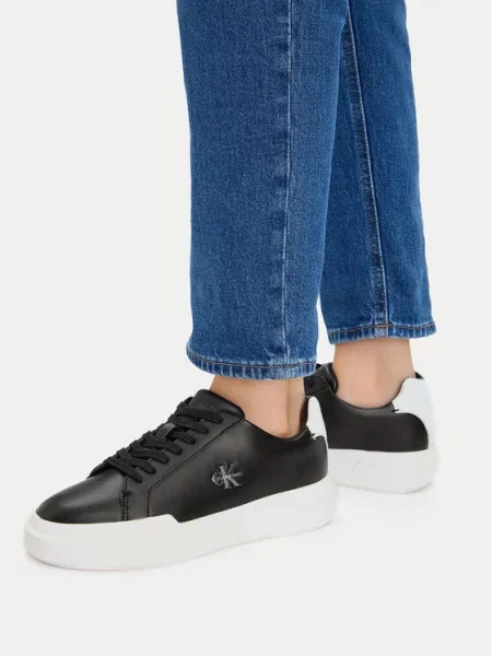 Calvin Klein Sportcipők Chunky Cupsole Laceup Lth Ml fekete