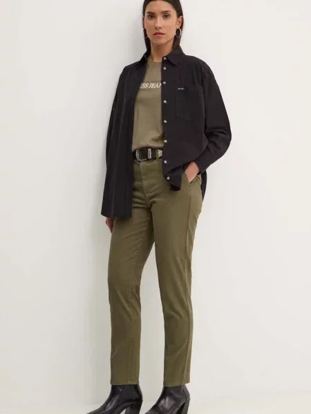 Сорочка Guess Jeans relaxed класичний комір чорний