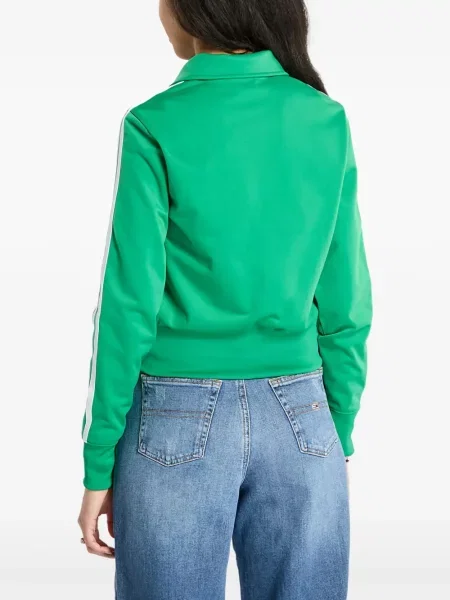 Bluza Adidas z logo do biegania o skróconej długości zielona