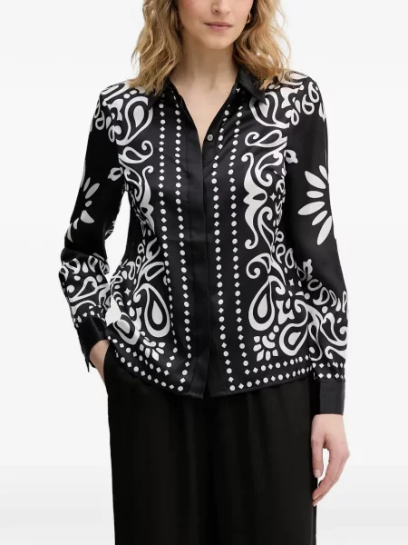Lung cămașă Morgan cu imagine cu model paisley negru