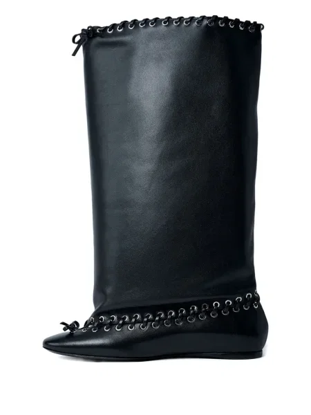 Botine August Barron din dantelă negru
