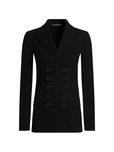 Geacă Dolce & Gabbana de lână cu două rânduri de nasturi negru