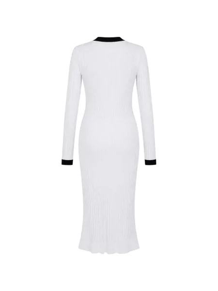 Rochie midi Guess cu decolteu în V alb