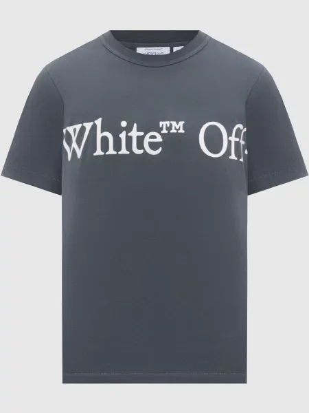 Футболка з контрастним принтом логотипа Off-white синя