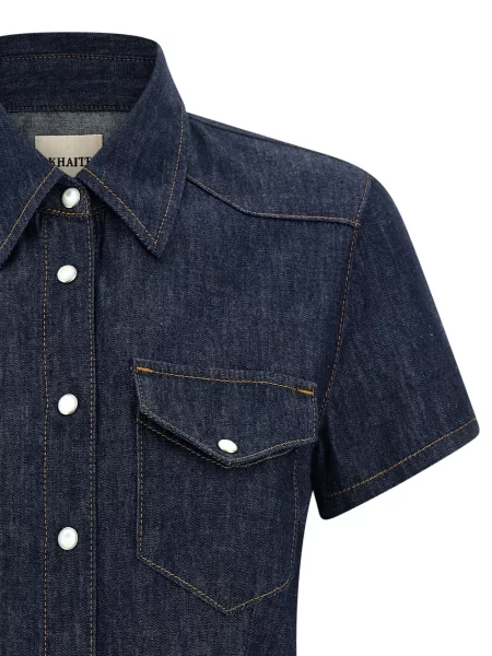 Pstryknąć koszula Khaite niebieska