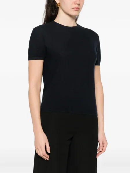 Плетена къс тениска Lisa Yang синьо