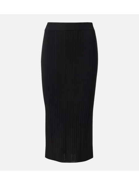 Fustă midi Joseph tricotate până la genunchi negru